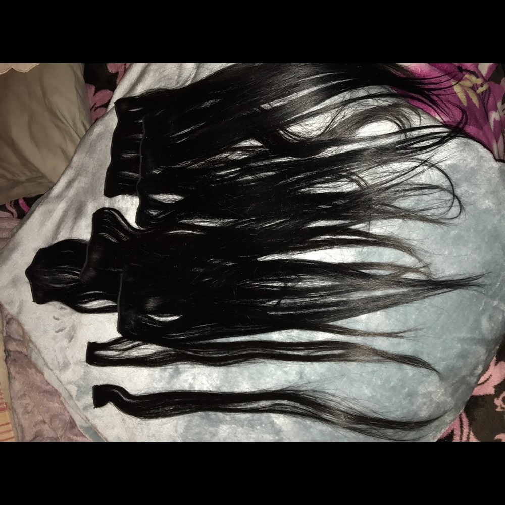 Black human hair extensions
