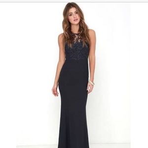Lulu's Oak and Elm Navy Blue Maxi Dress