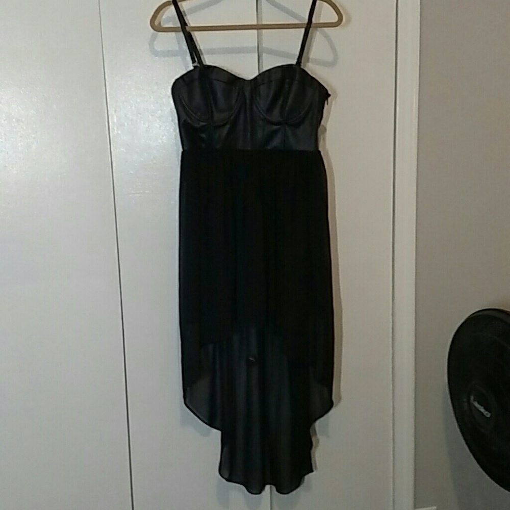 Black Bustier High-Low Dress