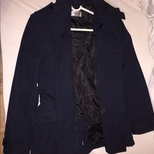 Navy blue trench coat