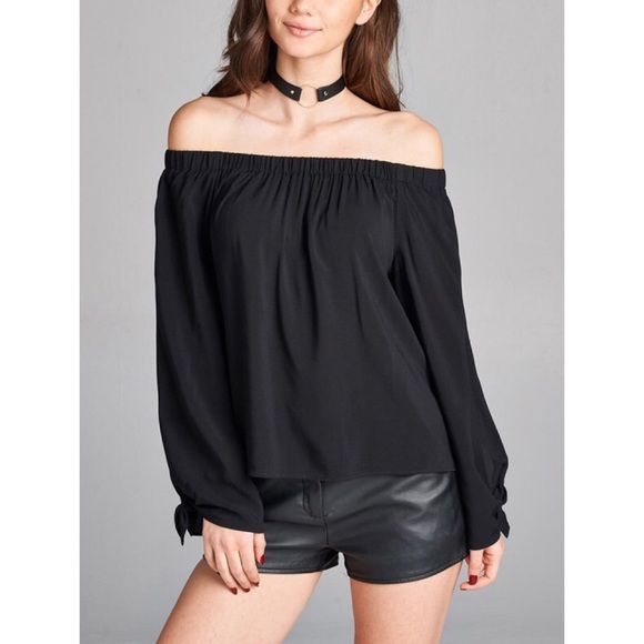 LAST ONE!! Dusty Sage Off Shoulder Top - Picture 2 of 3