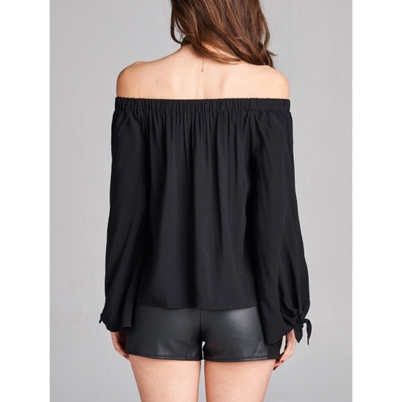 LAST ONE!! Dusty Sage Off Shoulder Top - Picture 3 of 3