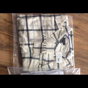 Ivory/indigo button up shirt