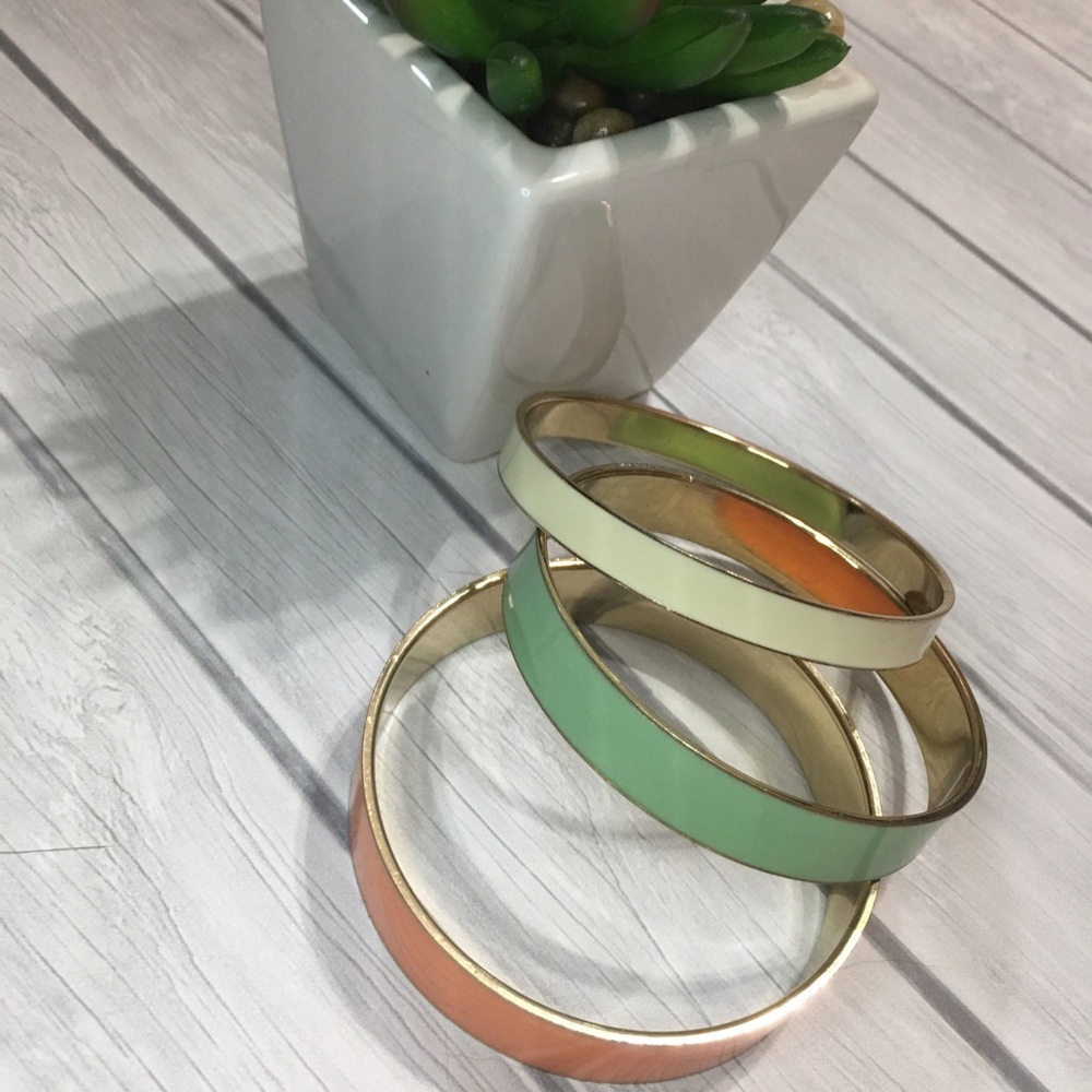 Peach, Mint & White Bracelet Set