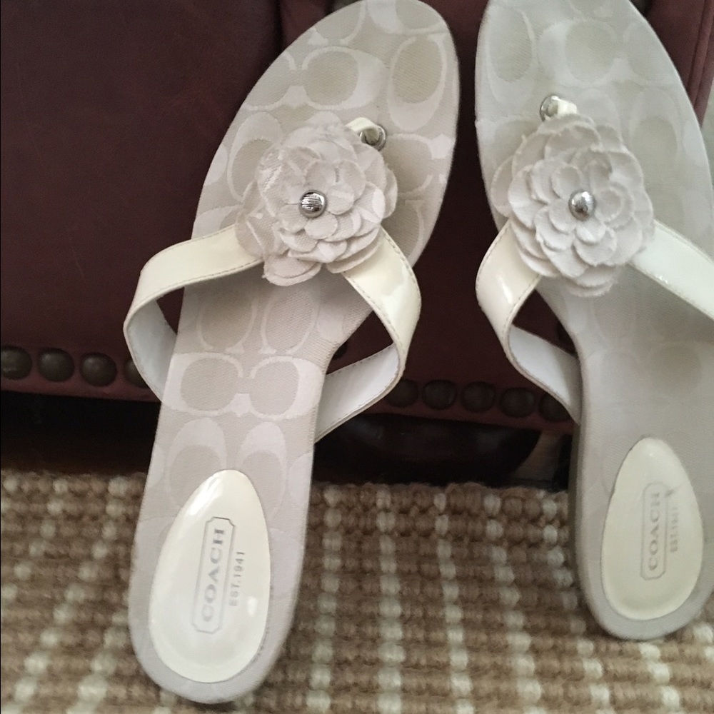 COACH White Flip flops