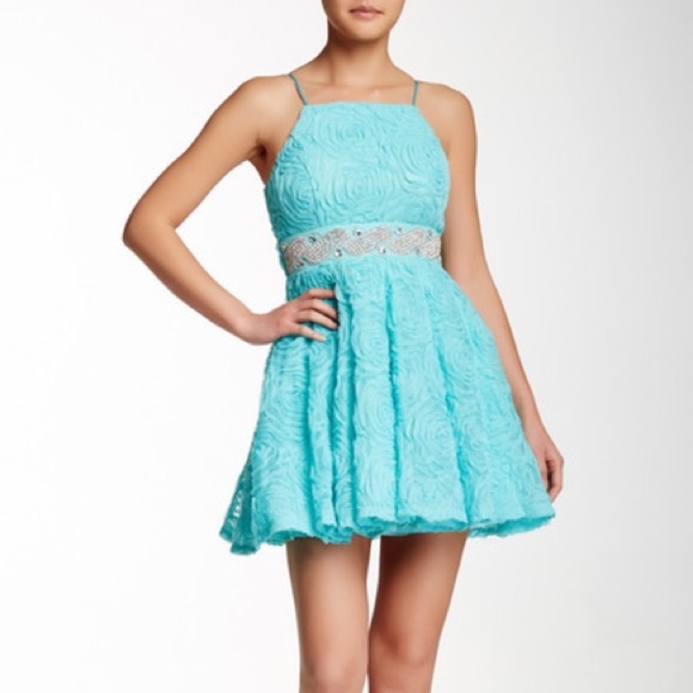 ⚡️⚡️⚡️⚡️⚡️ Teal Rosette Dress