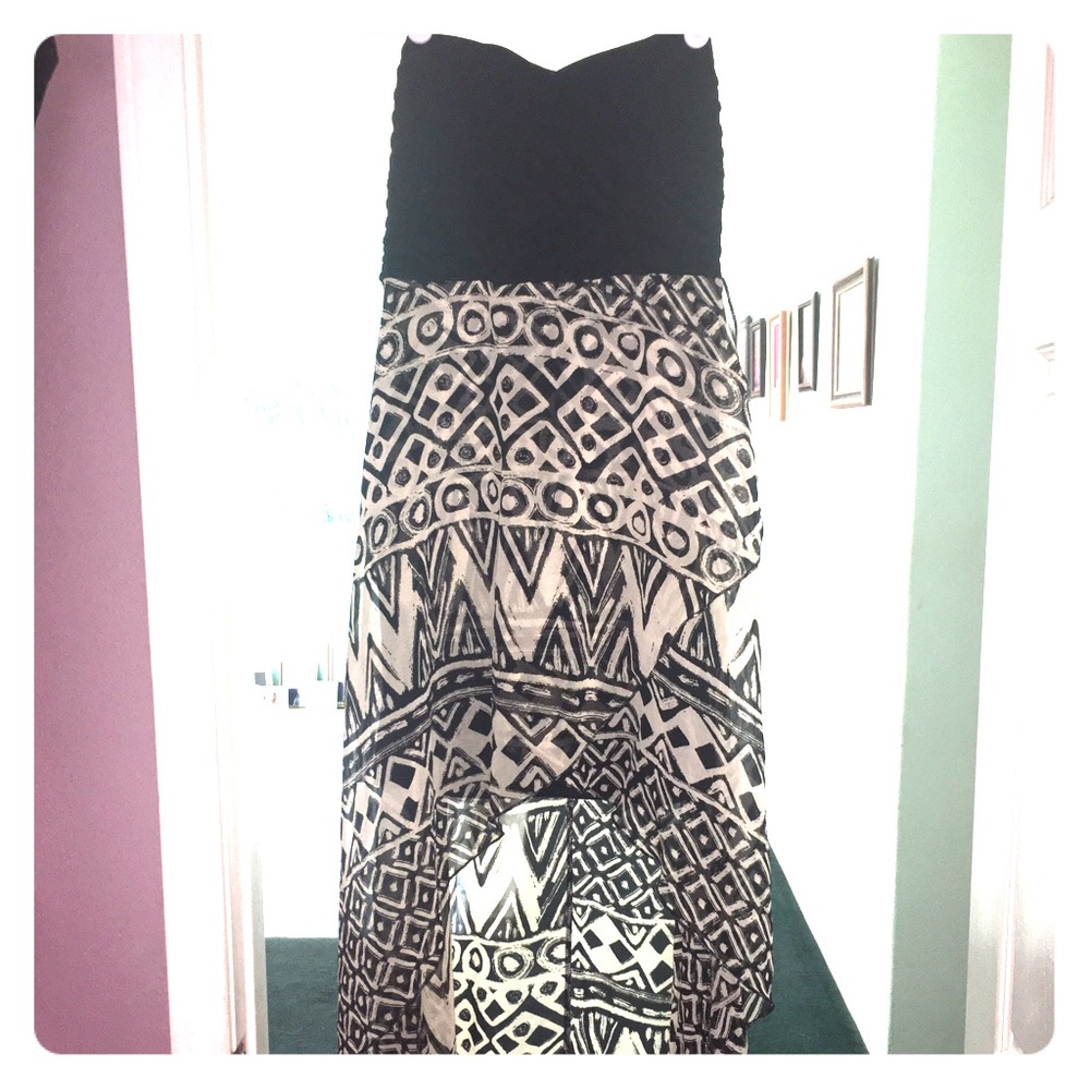 WOMEN'S STRAPLESS HI-LOW DRESS