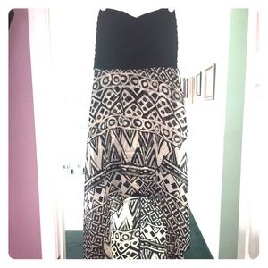 WOMEN'S STRAPLESS HI-LOW DRESS