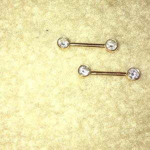 14k Gold Nipple Rings.