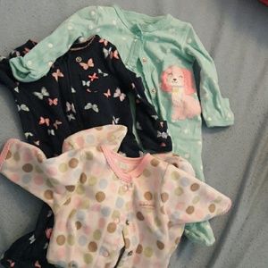 4 Comfy  adorable newborn sleepers for baby girl