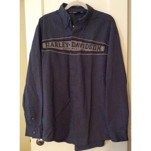 Harley-Davidson Colorblocked Grey Shirt