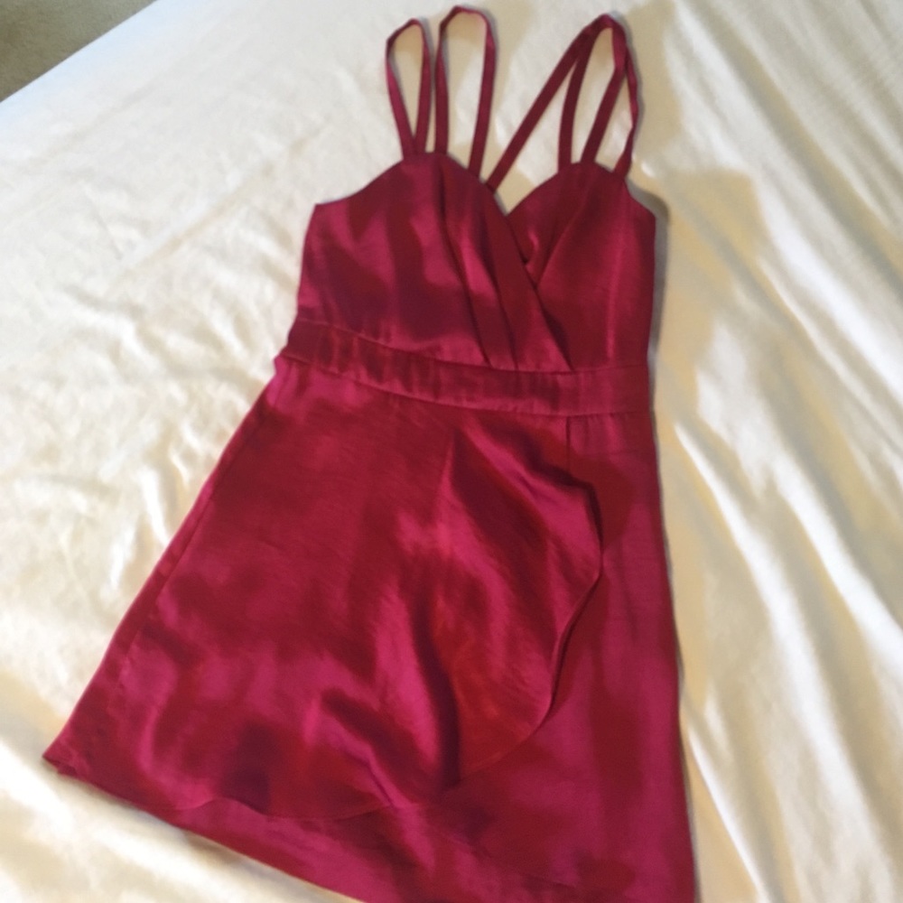 BCBG Generation Red/Rose colored cutout back dress