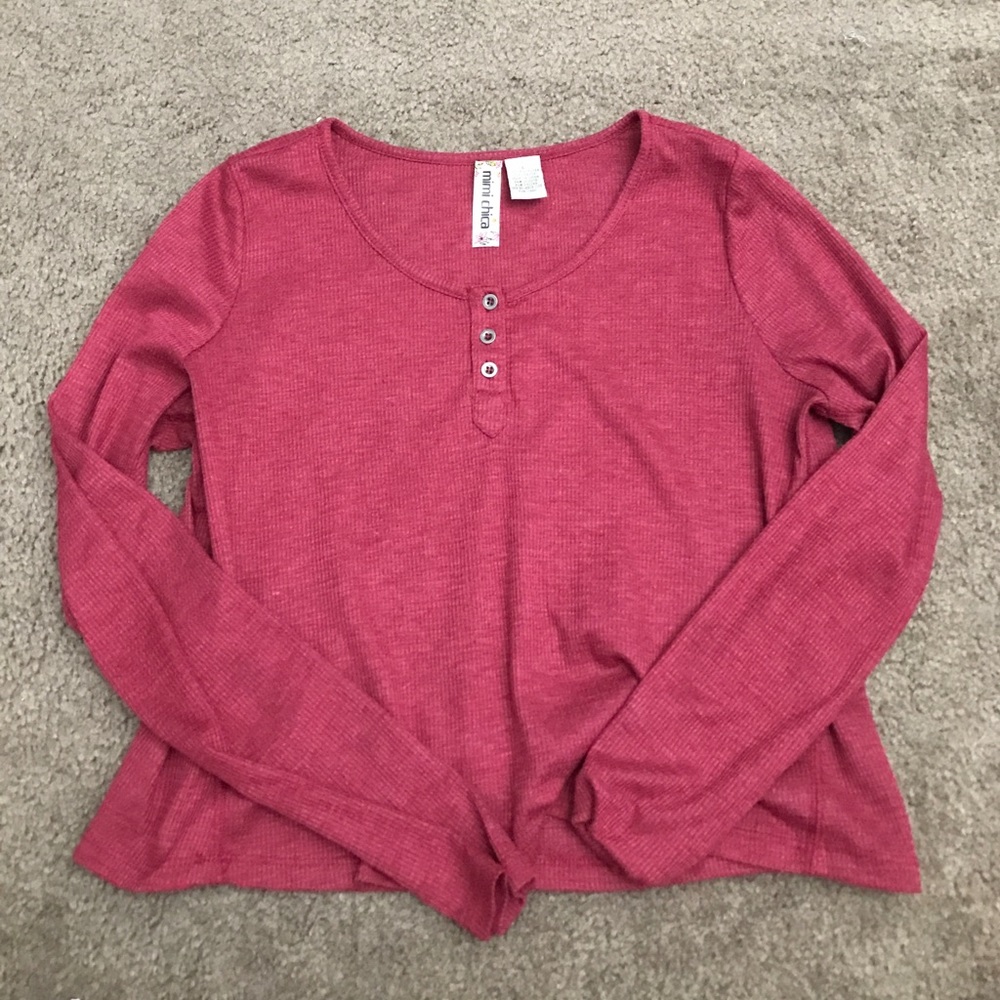 Burgundy Light-Weight Long Sleeve