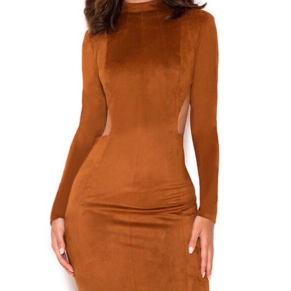 House of CB Brown Suede Dress