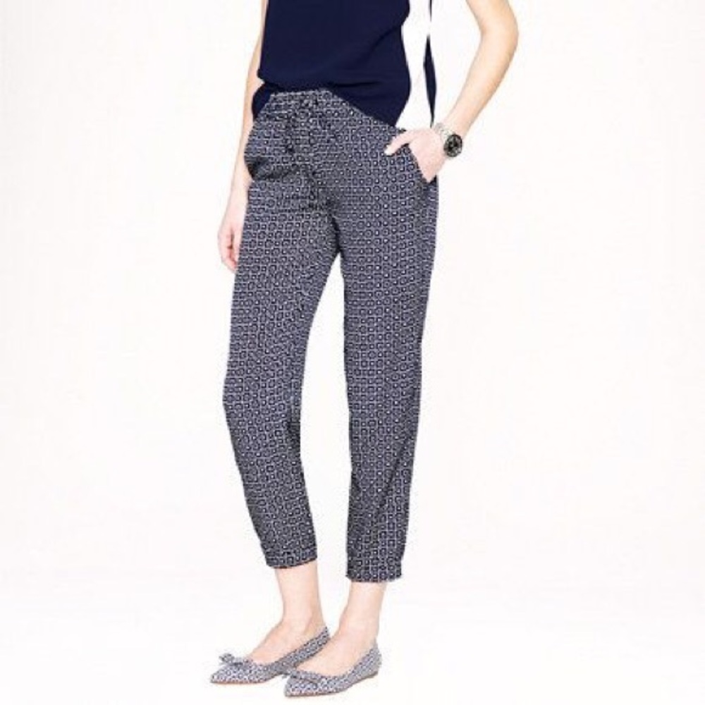 NWT J. Crew Geo Print Drawstring Pant