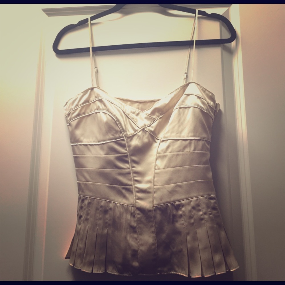 Ted Baker 100% silk light gold cami tank top, sz 2