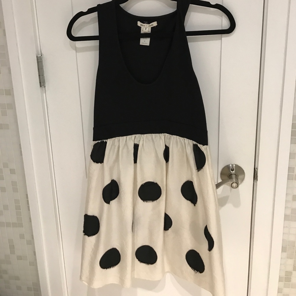 Alice + Olivia dress black and white polka dot