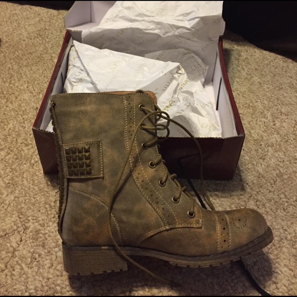 NWT studded combat boots