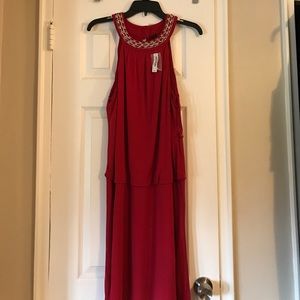 Red sleeveless dress