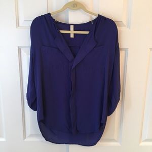 Blue Blouse with gold buttons