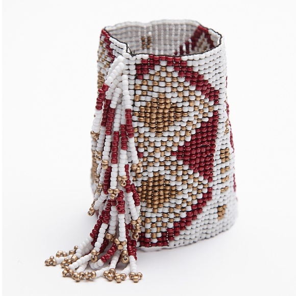 FREE PEOPLE OUTLAW SEED BEAD FRINGE CUFF BRACELET - Picture 3 of 6