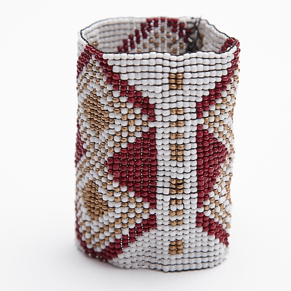 FREE PEOPLE OUTLAW SEED BEAD FRINGE CUFF BRACELET - Picture 4 of 6