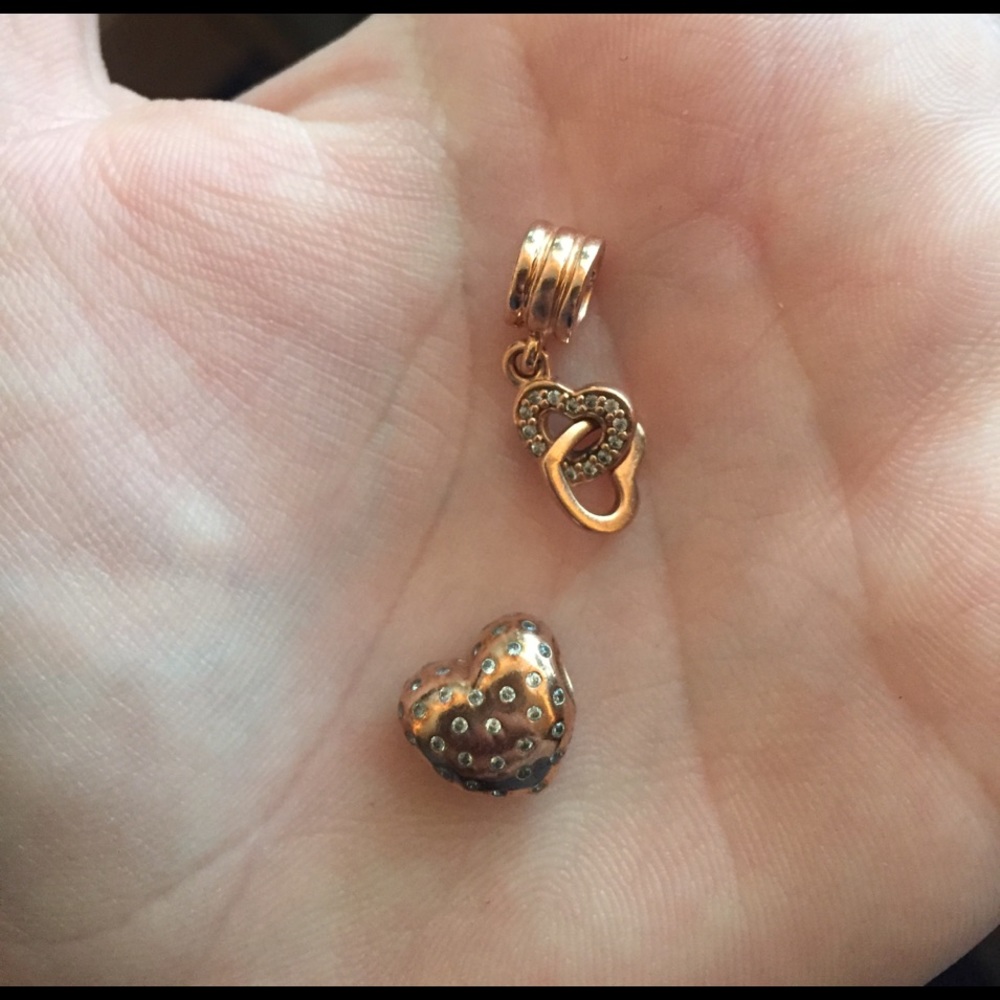 PANDORA ROSE heart charms