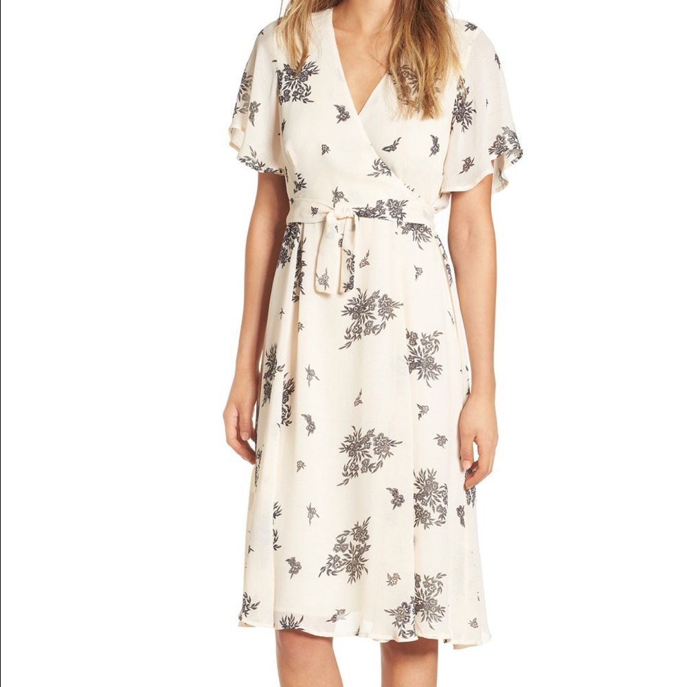Floral print wrap dress