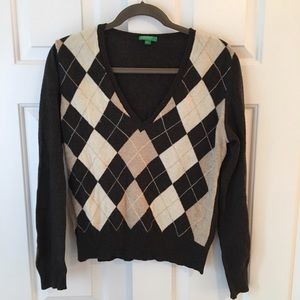 Brown argyle sweater