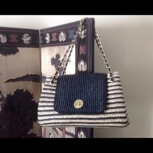 Black and gold wicker purse/ bag