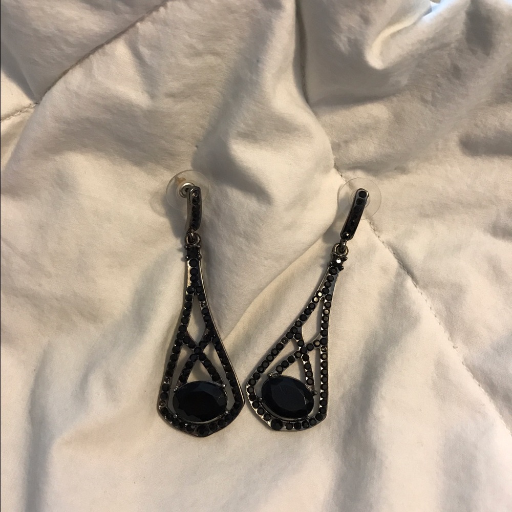 Black chandelier earrings