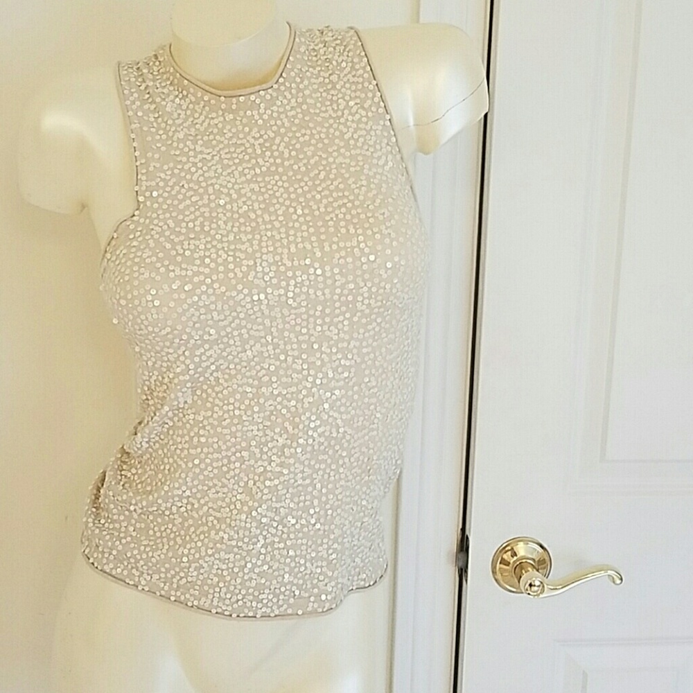 Walter silk cashmere sequin tank XS