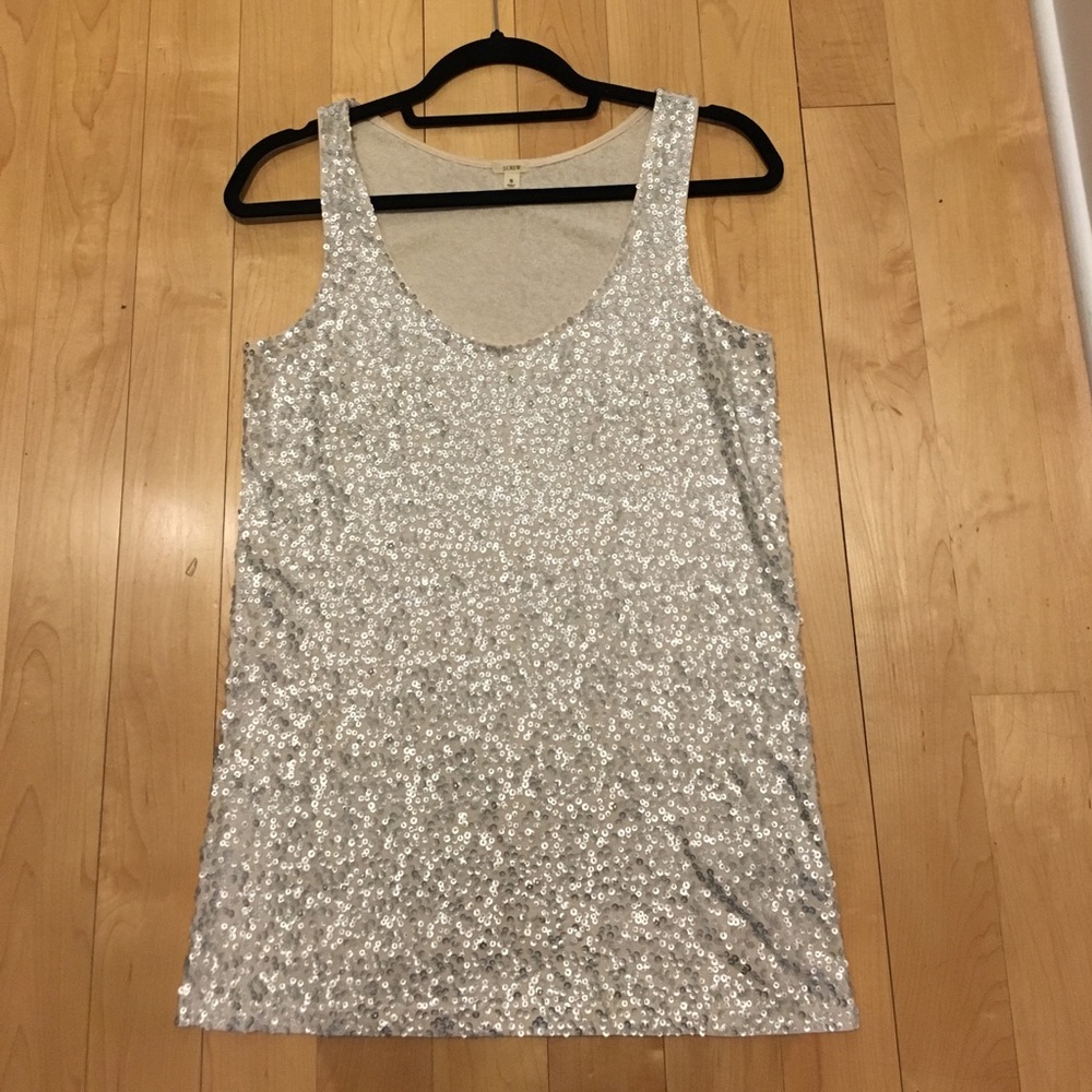 Barely worn J.Crew tank with silver sequins