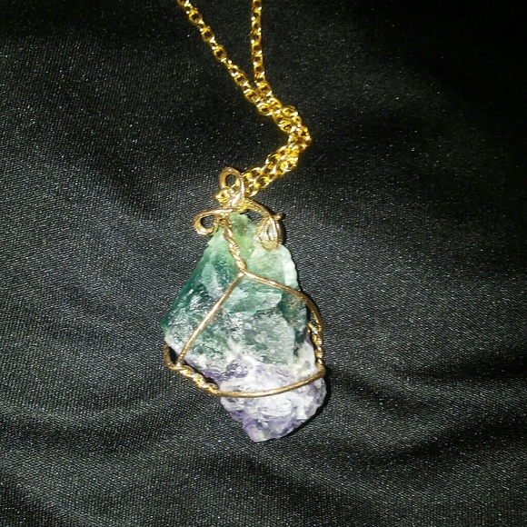 Adventurine & Amethyst Quartz Statement Necklace - Picture 2 of 5