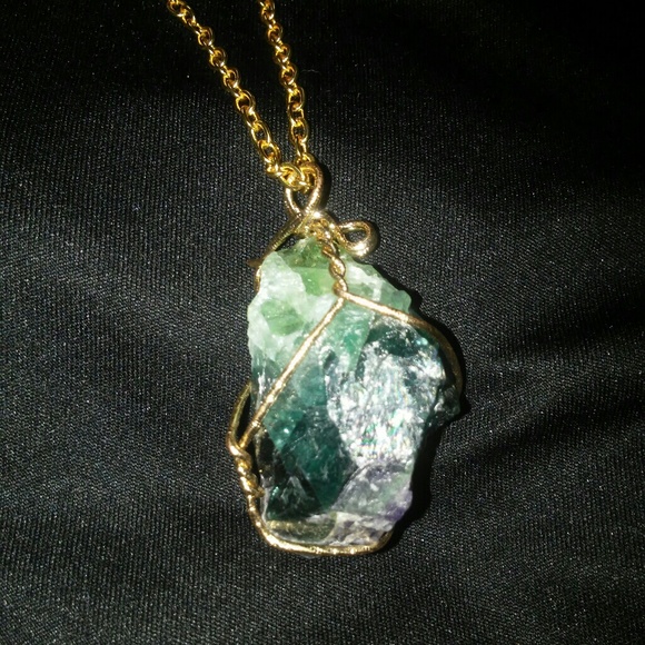 Adventurine & Amethyst Quartz Statement Necklace - Picture 4 of 5