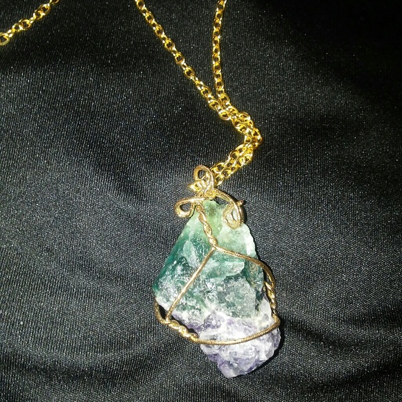 Adventurine & Amethyst Quartz Statement Necklace - Picture 5 of 5