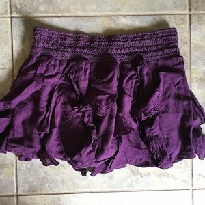 Free People Ruffled Purple Skirt