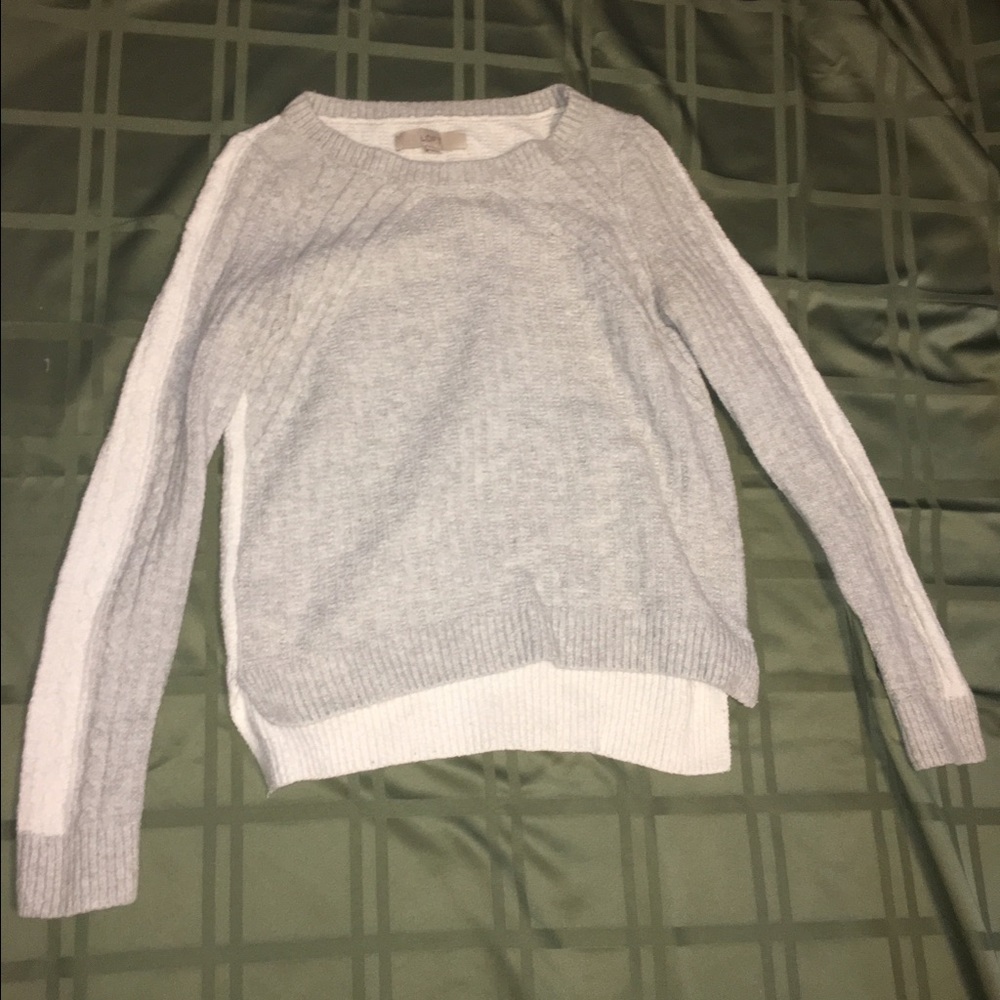 Gray & white loft sweater