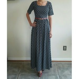 polka-dot maxi dress