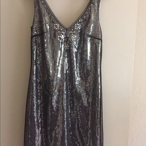 Black sequin cocktail dress, size 2