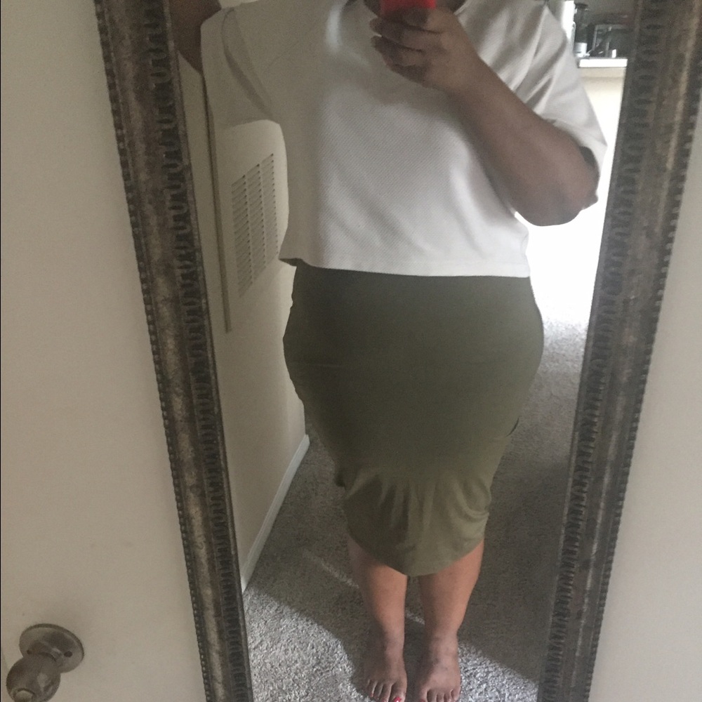 Asos Curve Olive Skirt