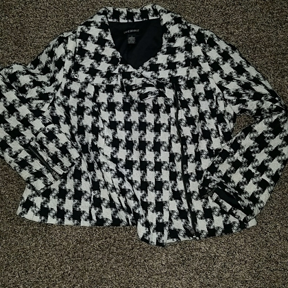 Lane Bryant Houndstooth Moto Jacket 18