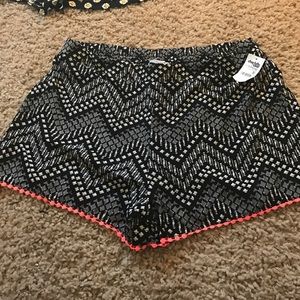 Black and white shorts