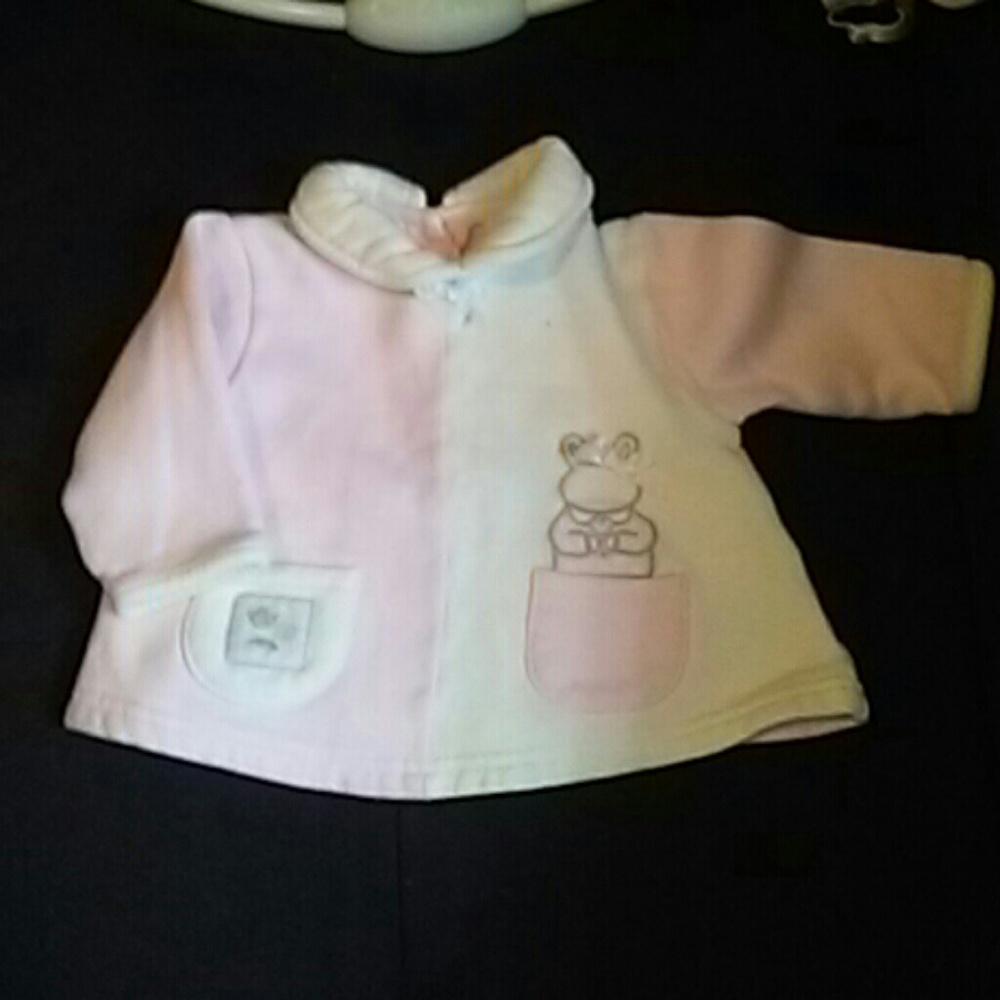 Pink and white sweatshirt