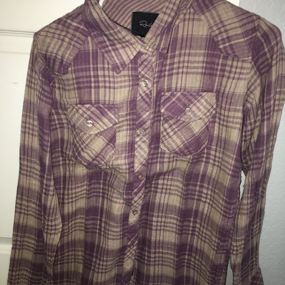 Purple and taupe flannel
