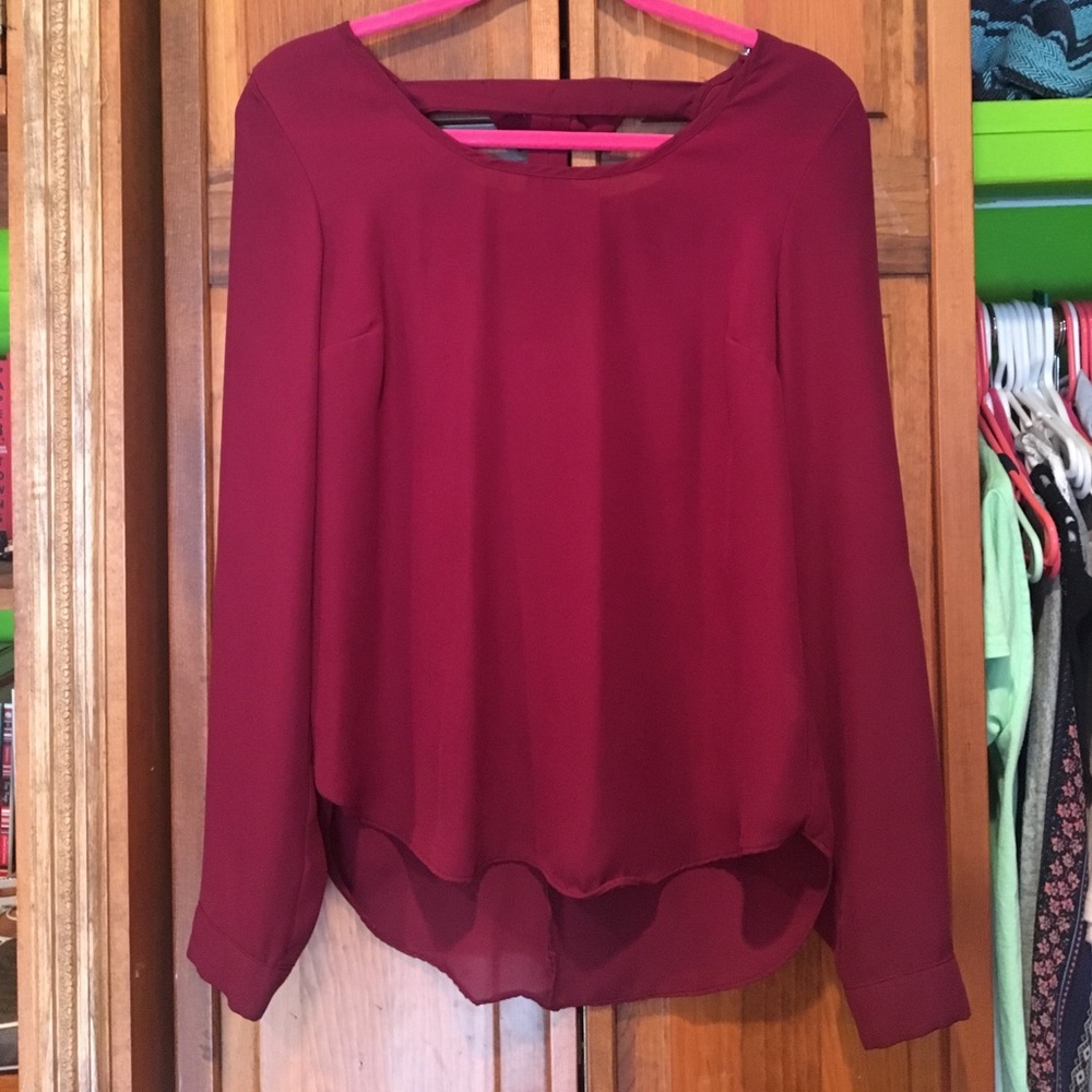 Sheer Maroon long sleeved top