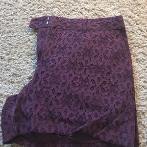 Purple lace shorts