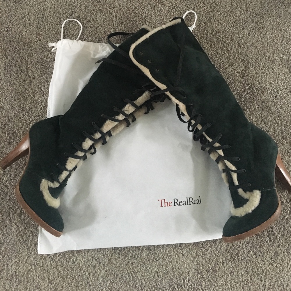 MARC JACOBS suede fur boots