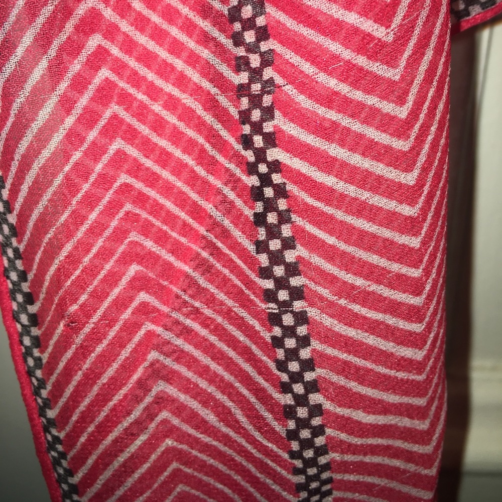 Cute red chevron vintage scarf sheer