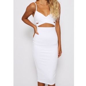 White Cut Out Dress Boutique Brand
